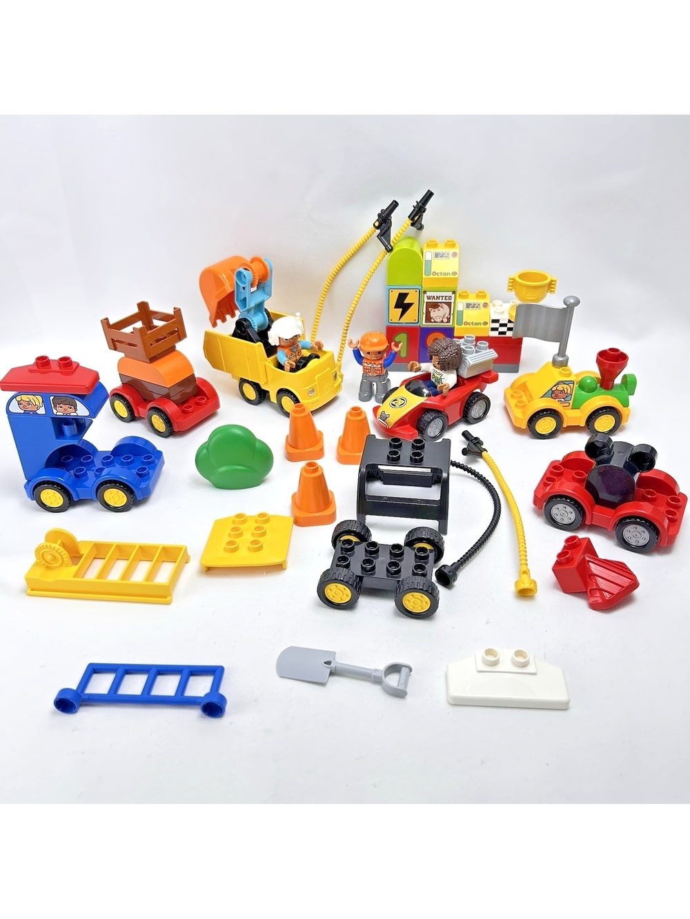 Lego Duplo Building Block Car Base Wheels Hoses Vehicle Printed Parts Etc